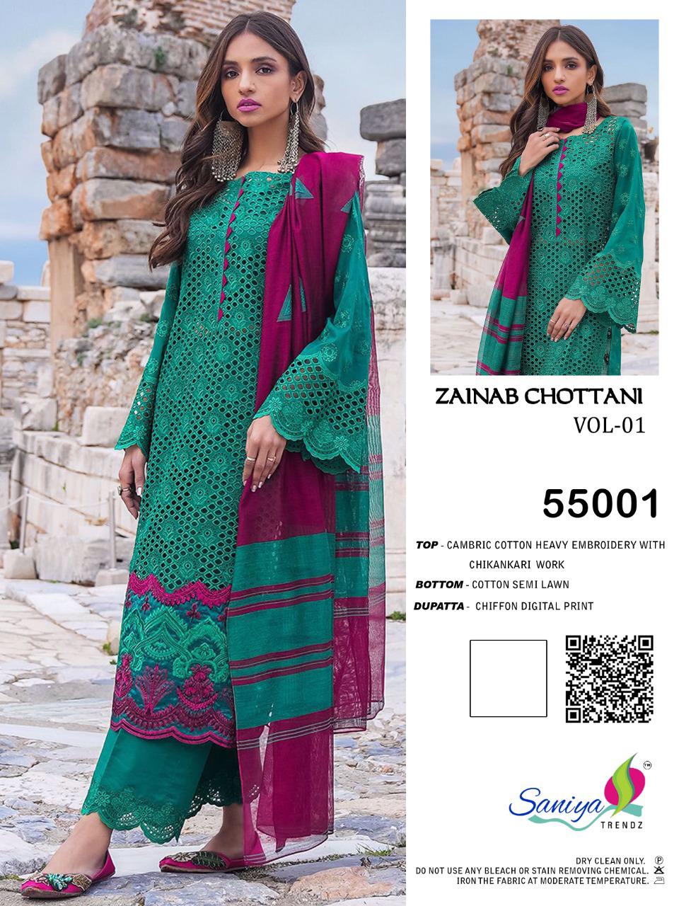 Saniya Present Zainab Chottani Vol 1 Pakistani Eid Collection Salwar Kameez Catalog