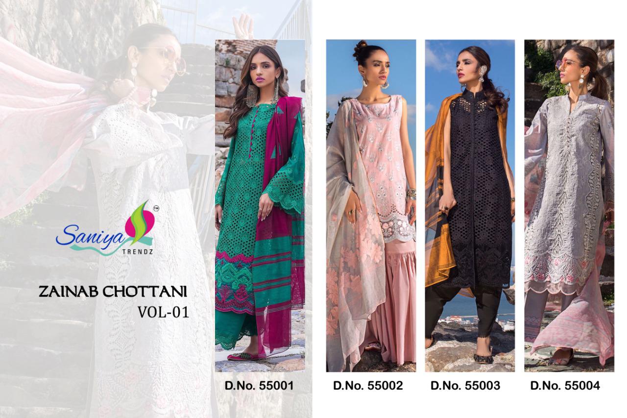 Saniya Present Zainab Chottani Vol 1 Pakistani Eid Collection Salwar Kameez Catalog