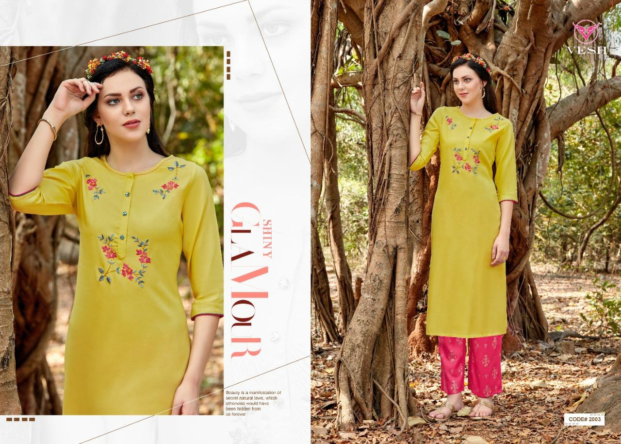 Vesh Heena Designer Catalogue Kurtis With Palazzo Full Set