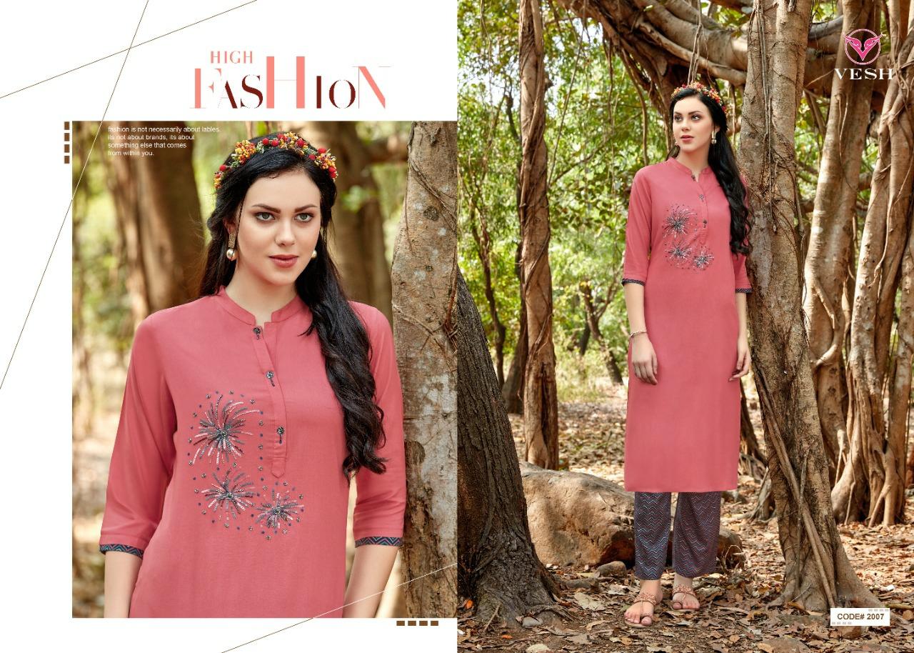 Vesh Heena Designer Catalogue Kurtis With Palazzo Full Set