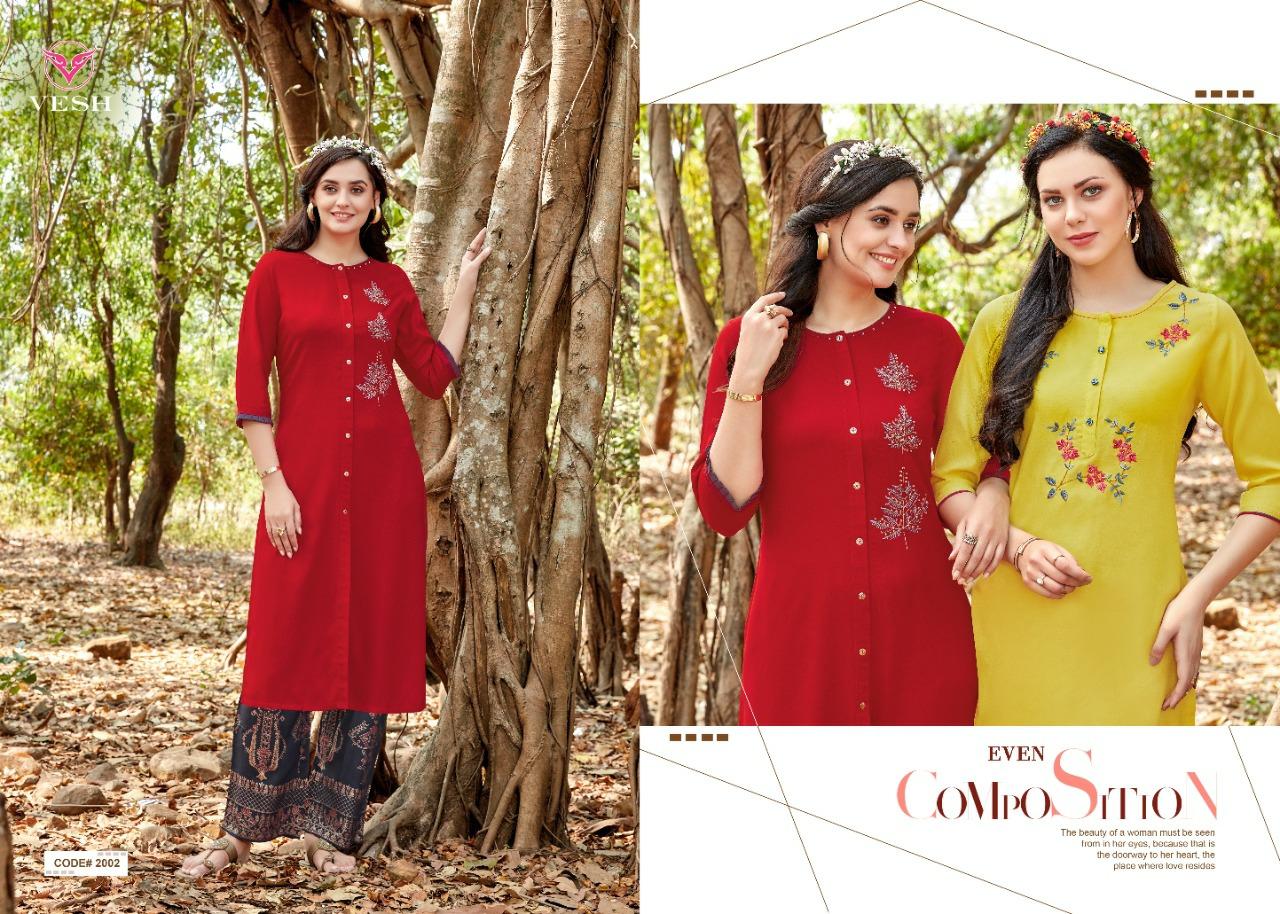 Vesh Heena Designer Catalogue Kurtis With Palazzo Full Set