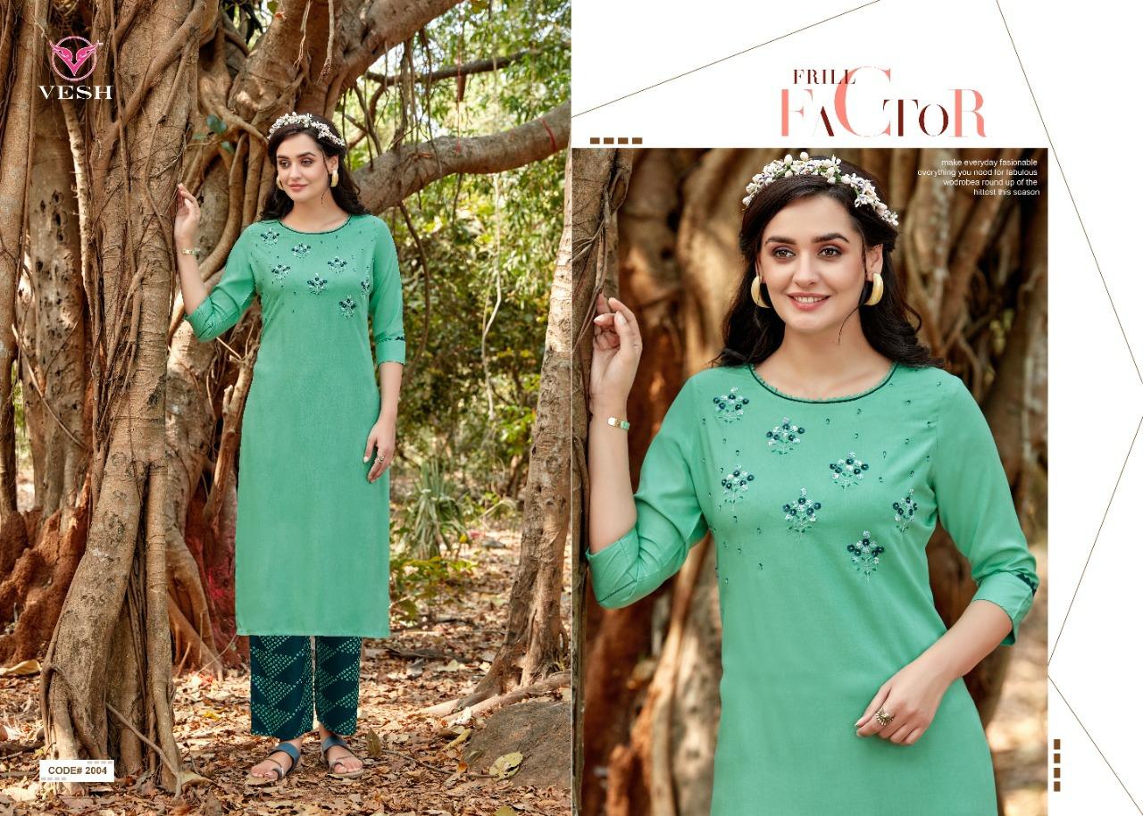 Vesh Heena Designer Catalogue Kurtis With Palazzo Full Set