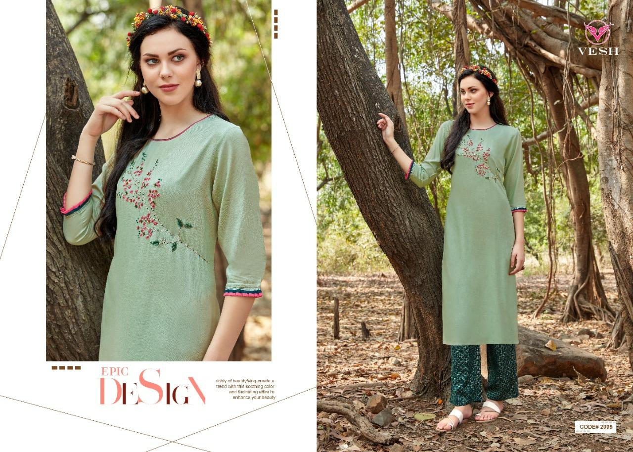 Vesh Heena Designer Catalogue Kurtis With Palazzo Full Set