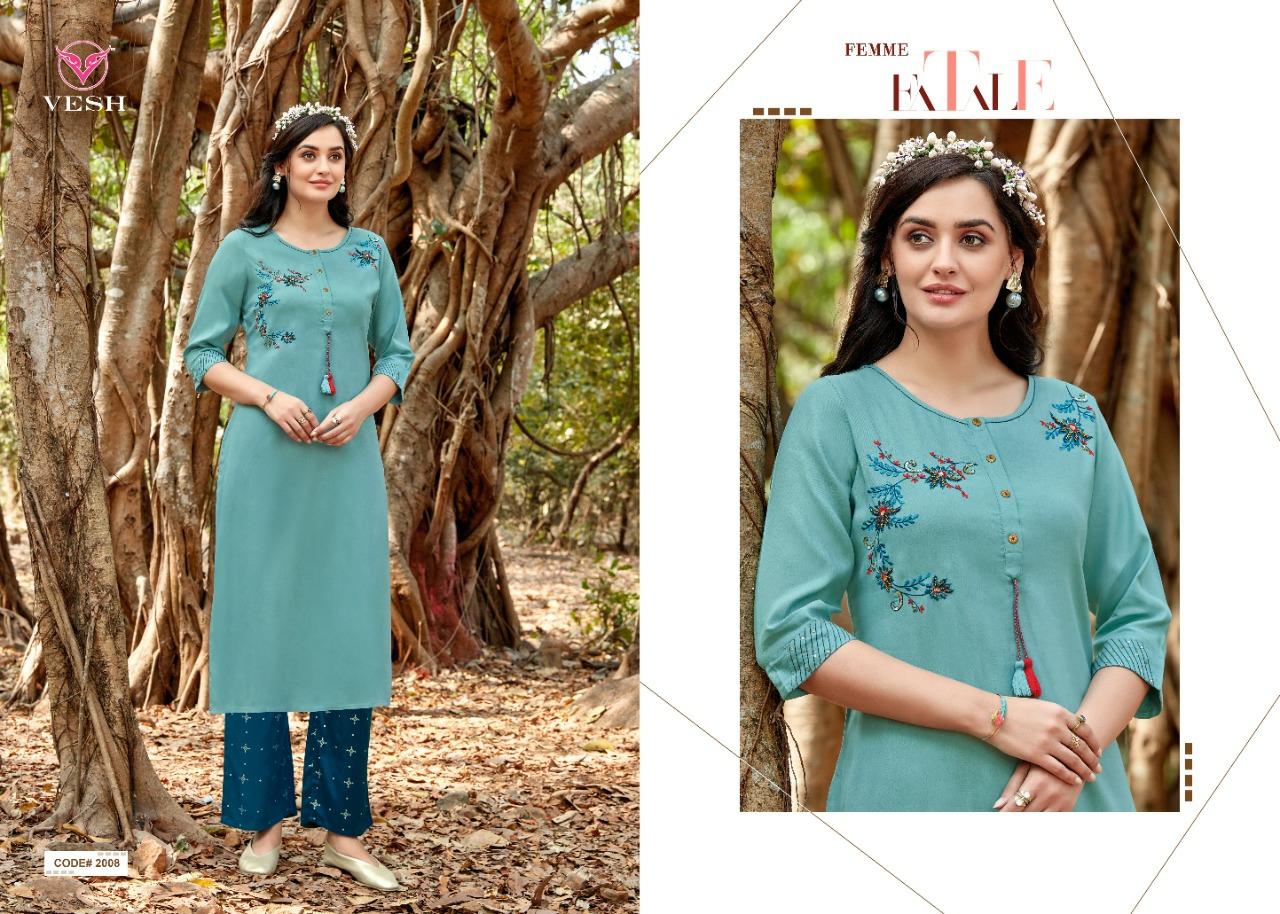 Vesh Heena Designer Catalogue Kurtis With Palazzo Full Set