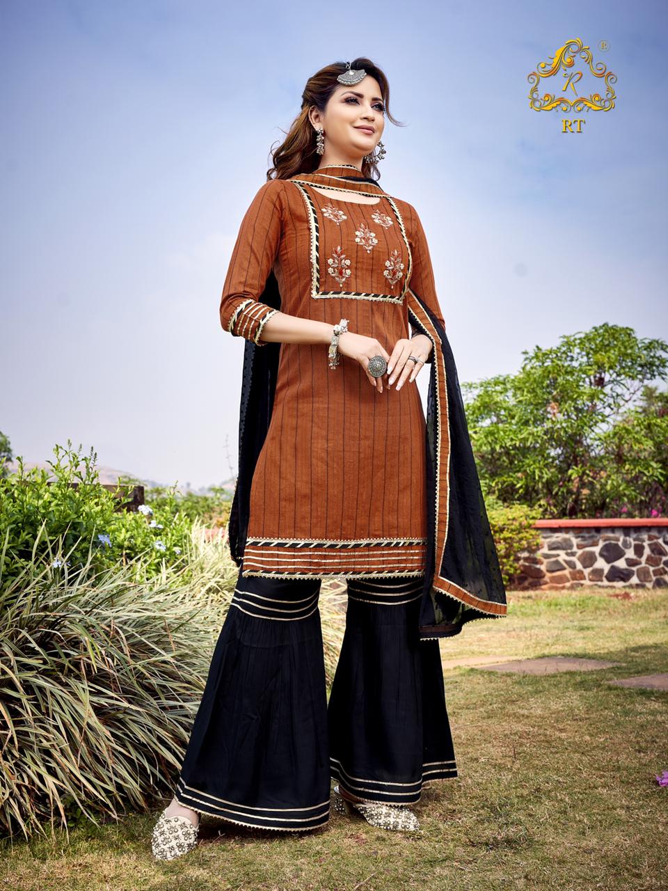 Rt Presenta Tjori 2 Fancy Lining Ethnic Wear Readymade Collection