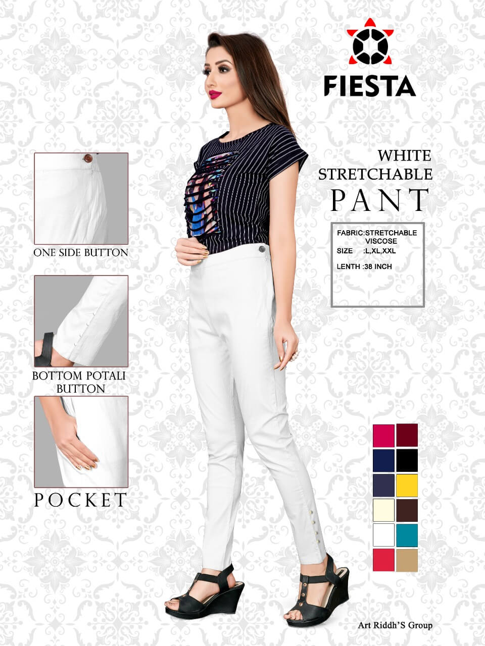 Fiesta Pant Vol 1 Stylist Viscose Stratchable Bottom Wear Catalog