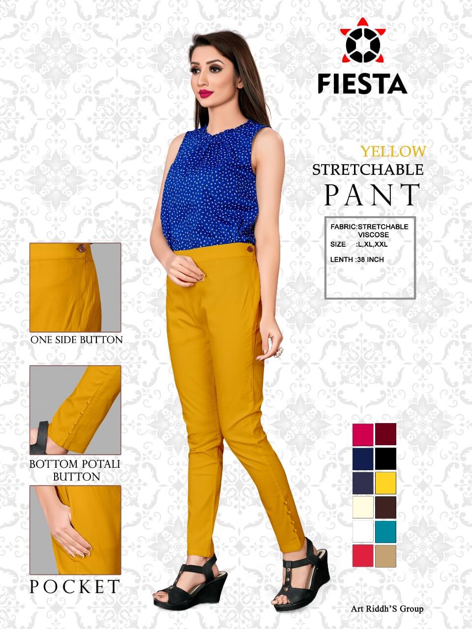 Fiesta Pant Vol 1 Stylist Viscose Stratchable Bottom Wear Catalog