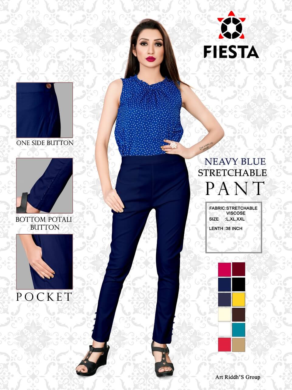 Fiesta Pant Vol 1 Stylist Viscose Stratchable Bottom Wear Catalog