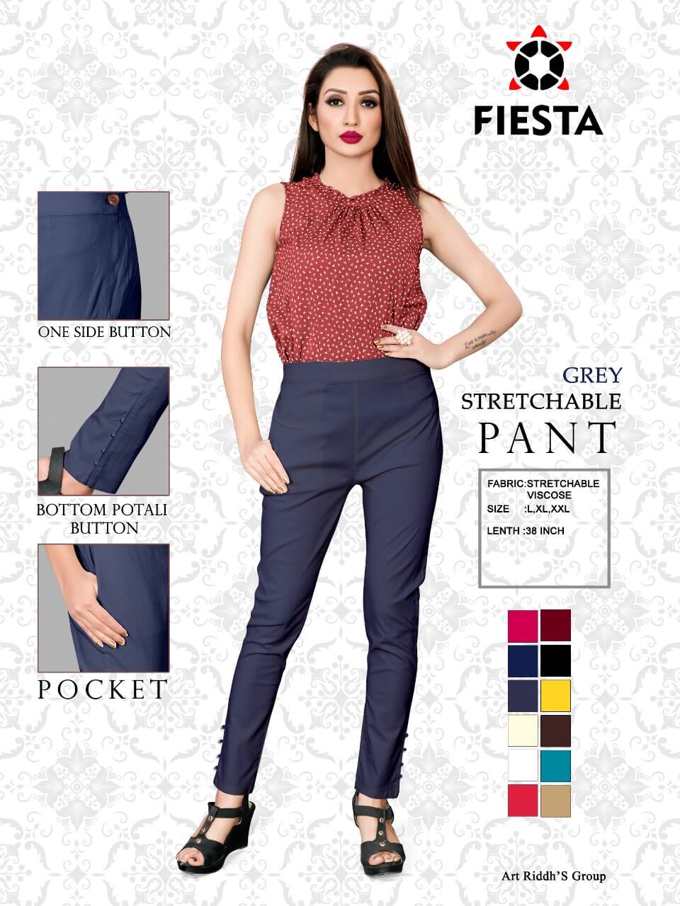 Fiesta Pant Vol 1 Stylist Viscose Stratchable Bottom Wear Catalog