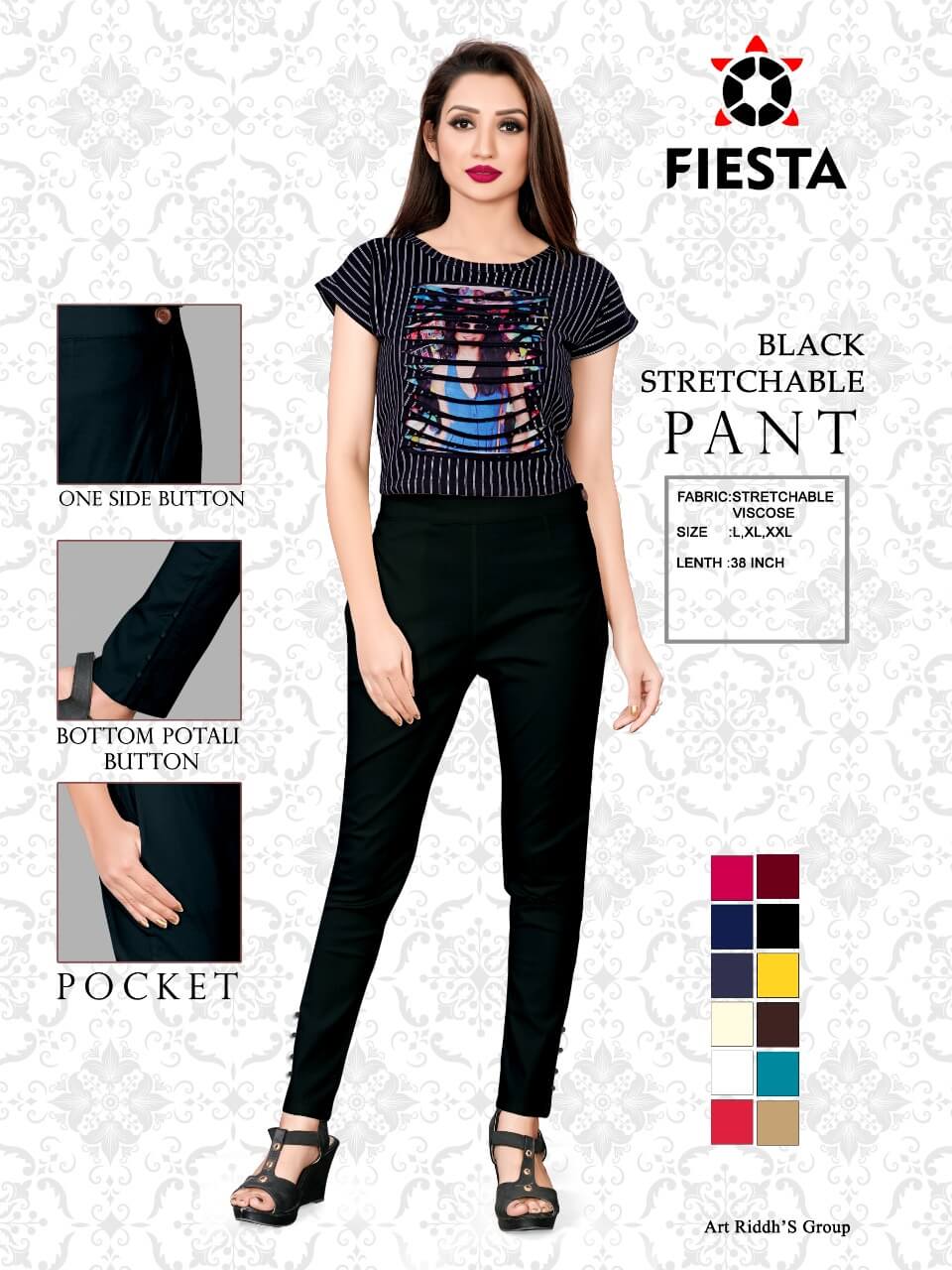 Fiesta Pant Vol 1 Stylist Viscose Stratchable Bottom Wear Catalog