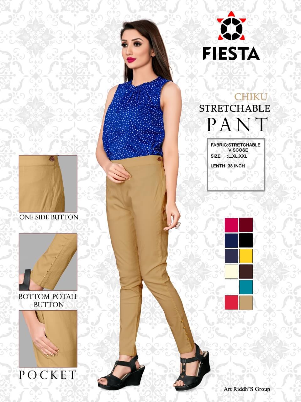 Fiesta Pant Vol 1 Stylist Viscose Stratchable Bottom Wear Catalog