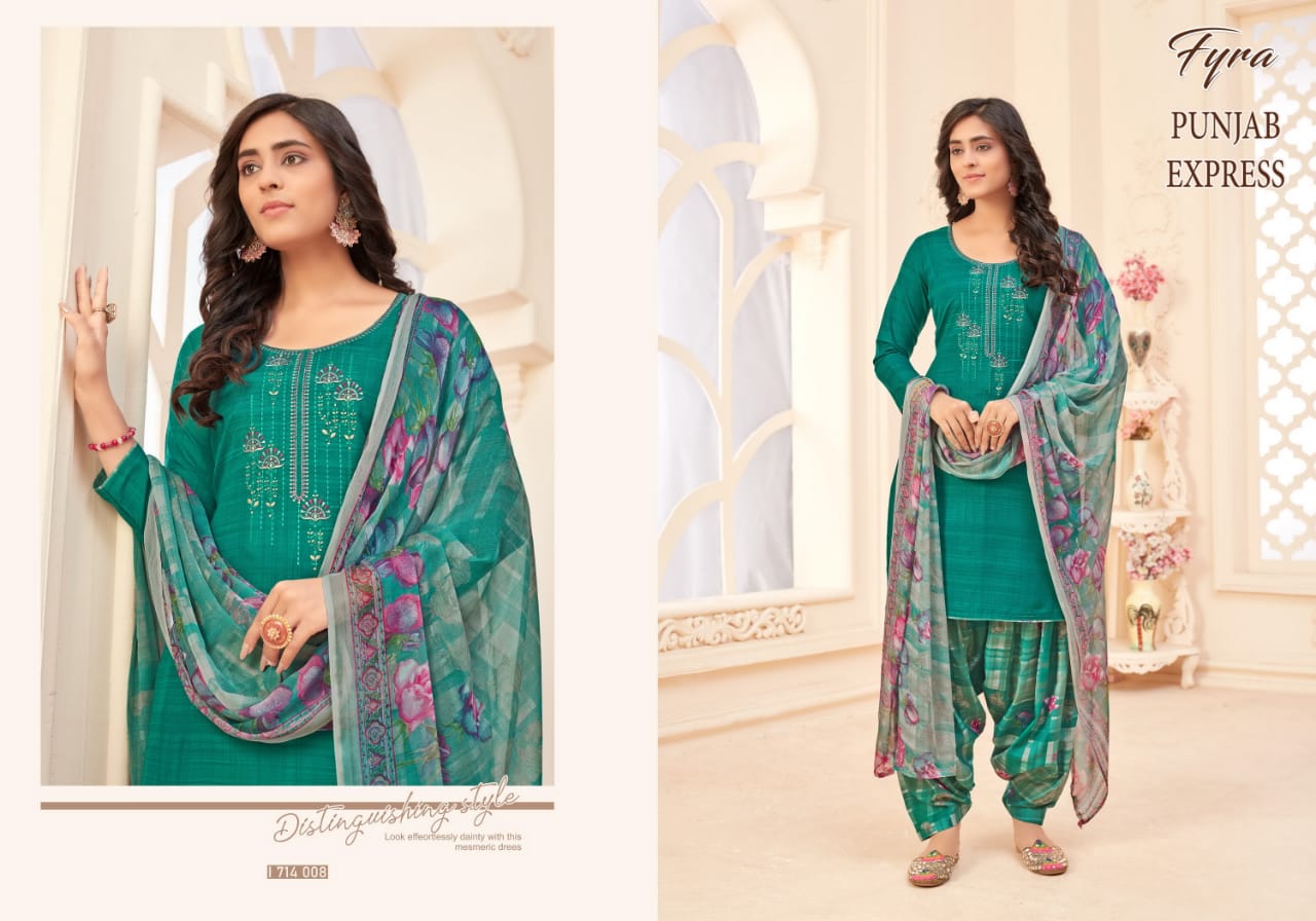 Vandana Present Karachi Express On Pure Soft Cotton Digital Print With  Fancy Foil Work Dress Material