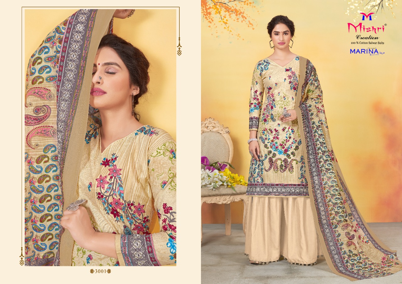 Mishri Marina Vol 3 Unstitched Dress Materials  Buy Cotton Material