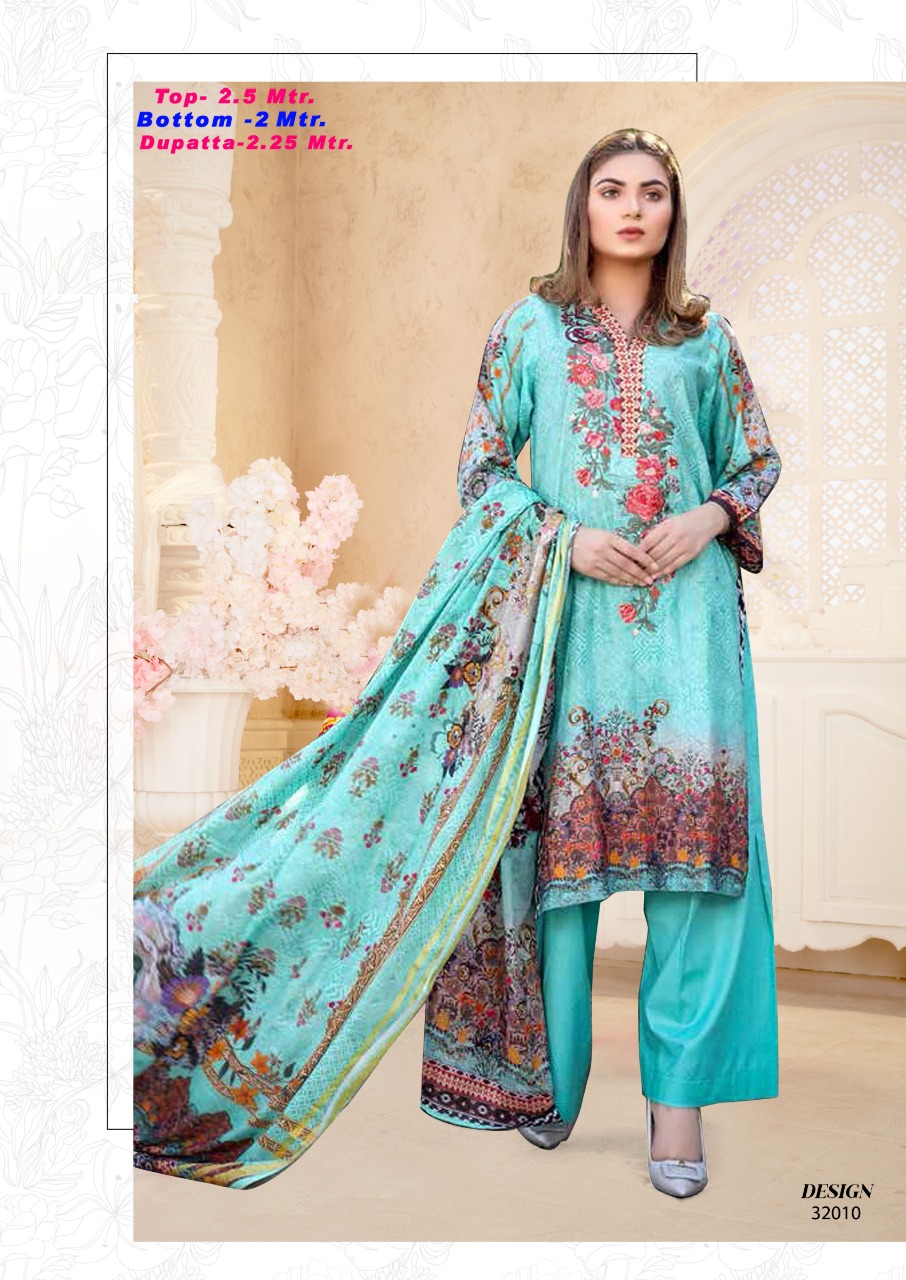 Razia Sultan  Vol 32 Printed Karachi Dress Materials Catalog