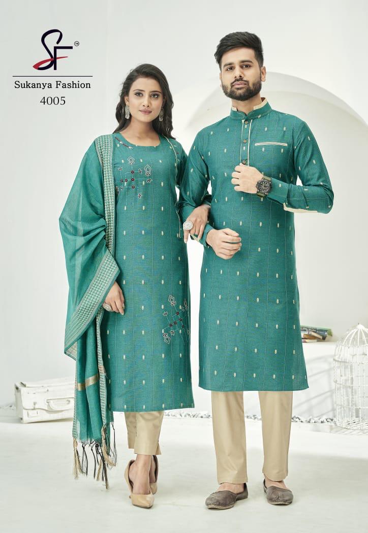 Royal Couple Vol  4 Pure Cotton Designer Couple Kurta  Catalog