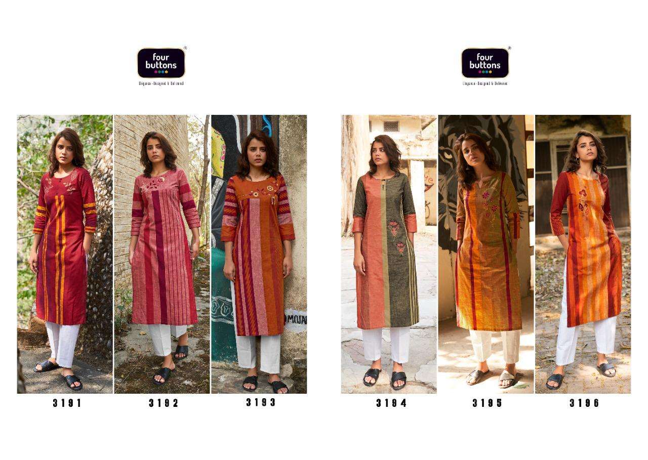 4 Colours Stripes Vol 6 Designer  Ethnic Wear Kurti  Catalog