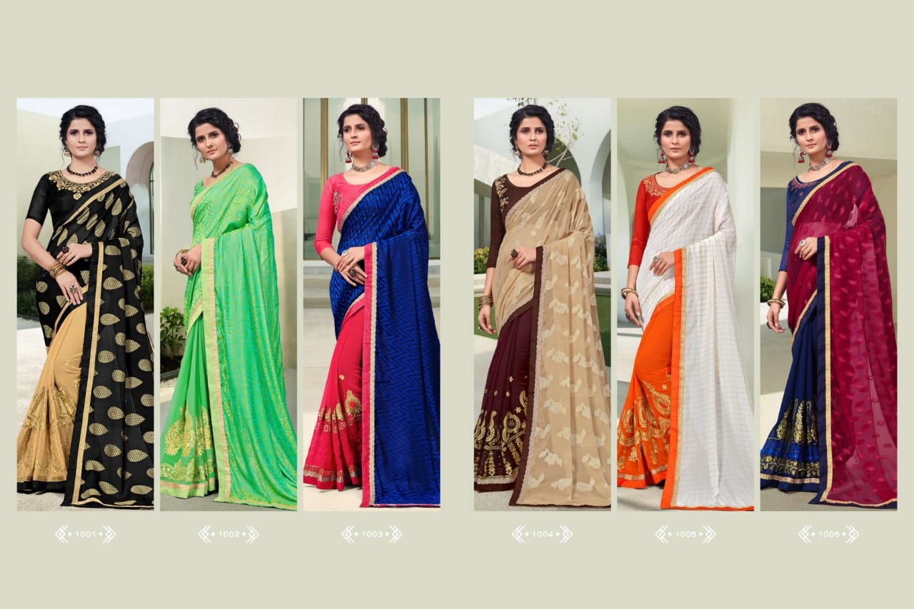 Ranjna Weekend Catalogue Half Half Saree Work Blouse Amazing Collection