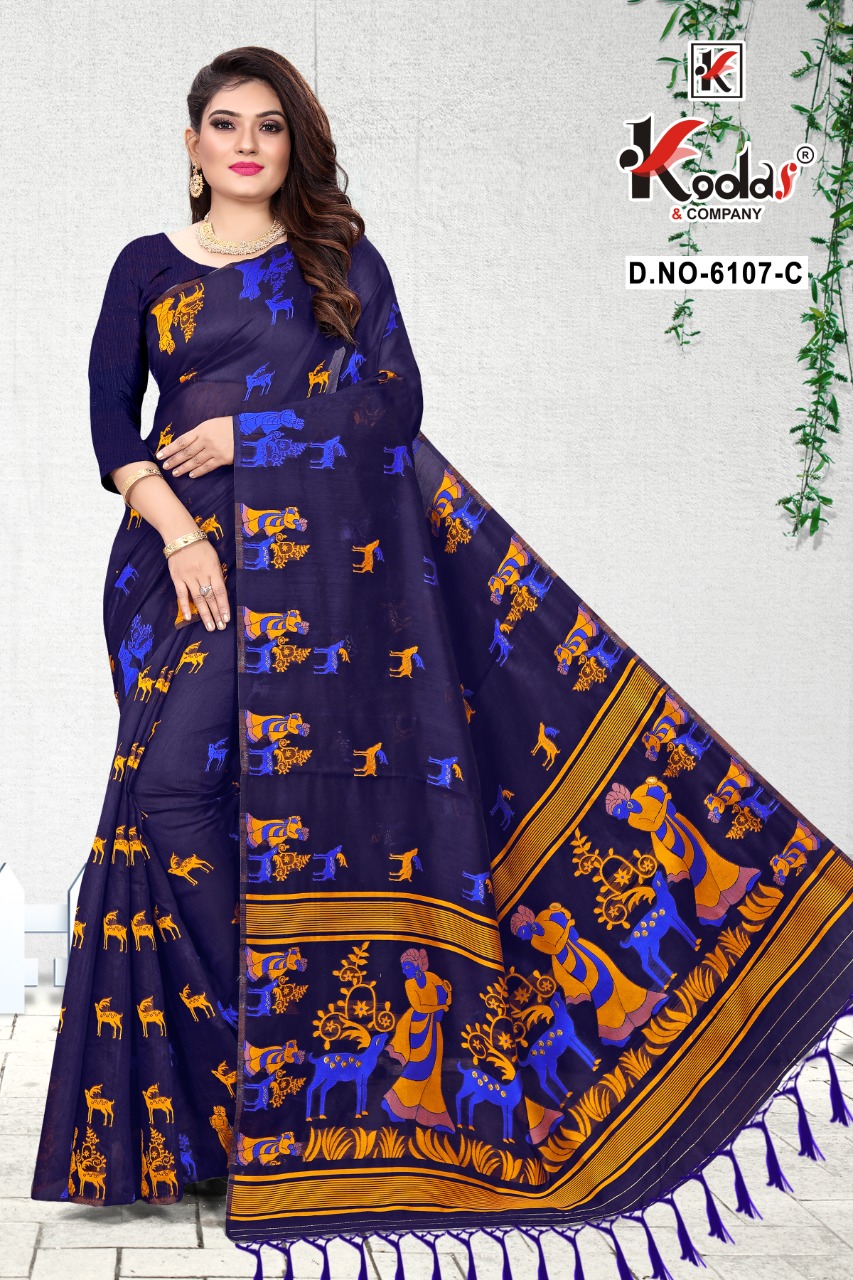 Kodas Mahek 6107 Casual Wear Cotton Sarees  Catlaog