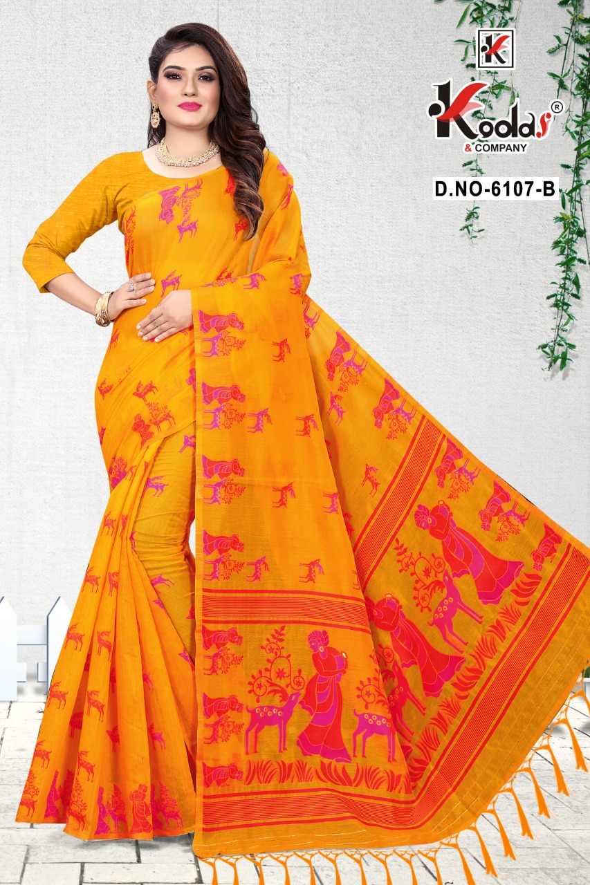 Kodas Mahek 6107 Casual Wear Cotton Sarees  Catlaog