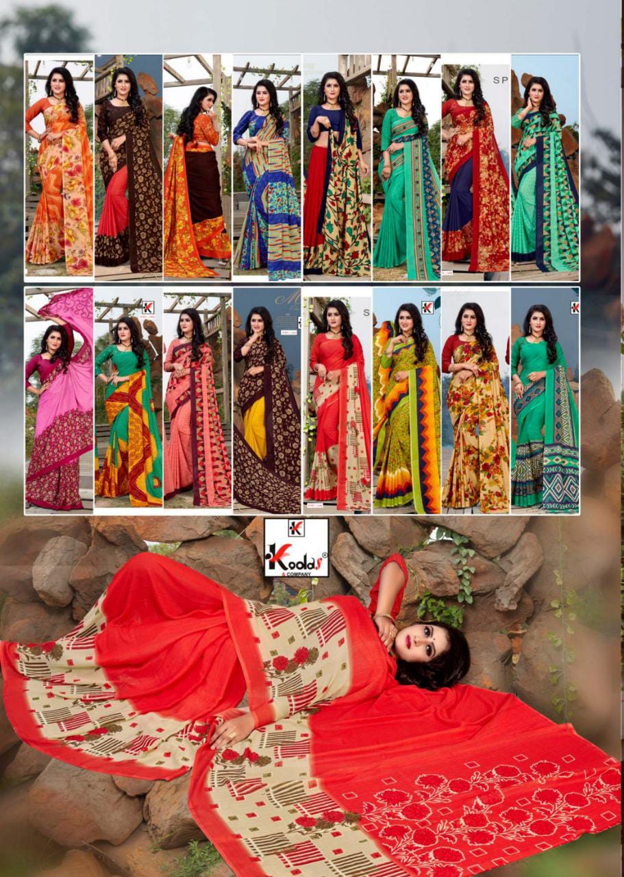 Kodas Jackpot 92 Designer Printed Casual Saree Catalog