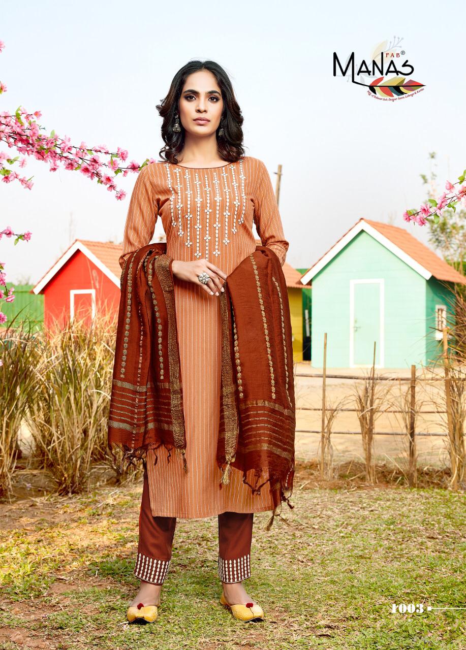 Manas Glamour City Ethnic Wear Embroidery Work Ready Made  Catalog