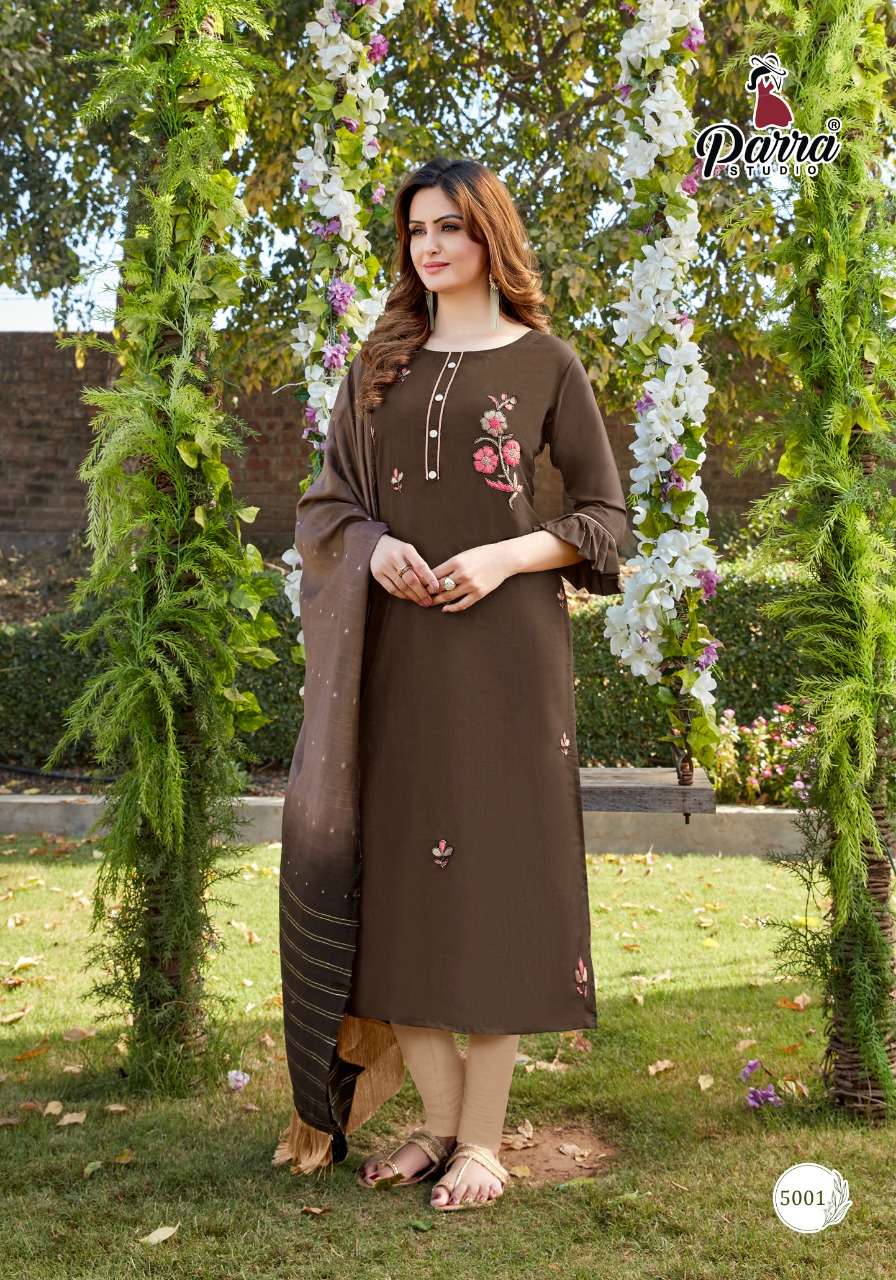 Parra Studio Chunnri Vol 5 Designer Maslin Kurti With Dupatta Catalog