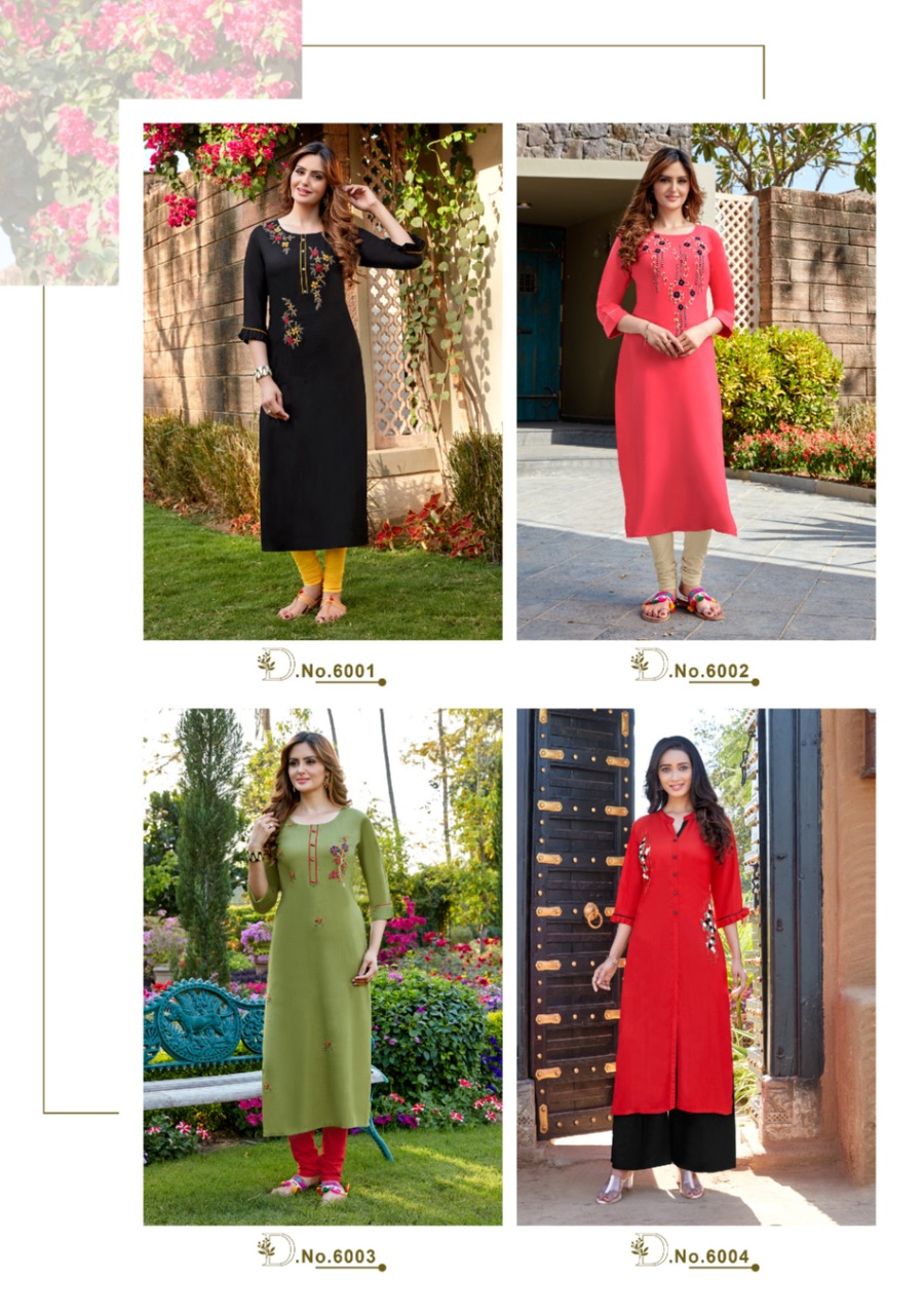 Parra Studio Vastram Vol  6 Rayon Designer Kurti Catalog