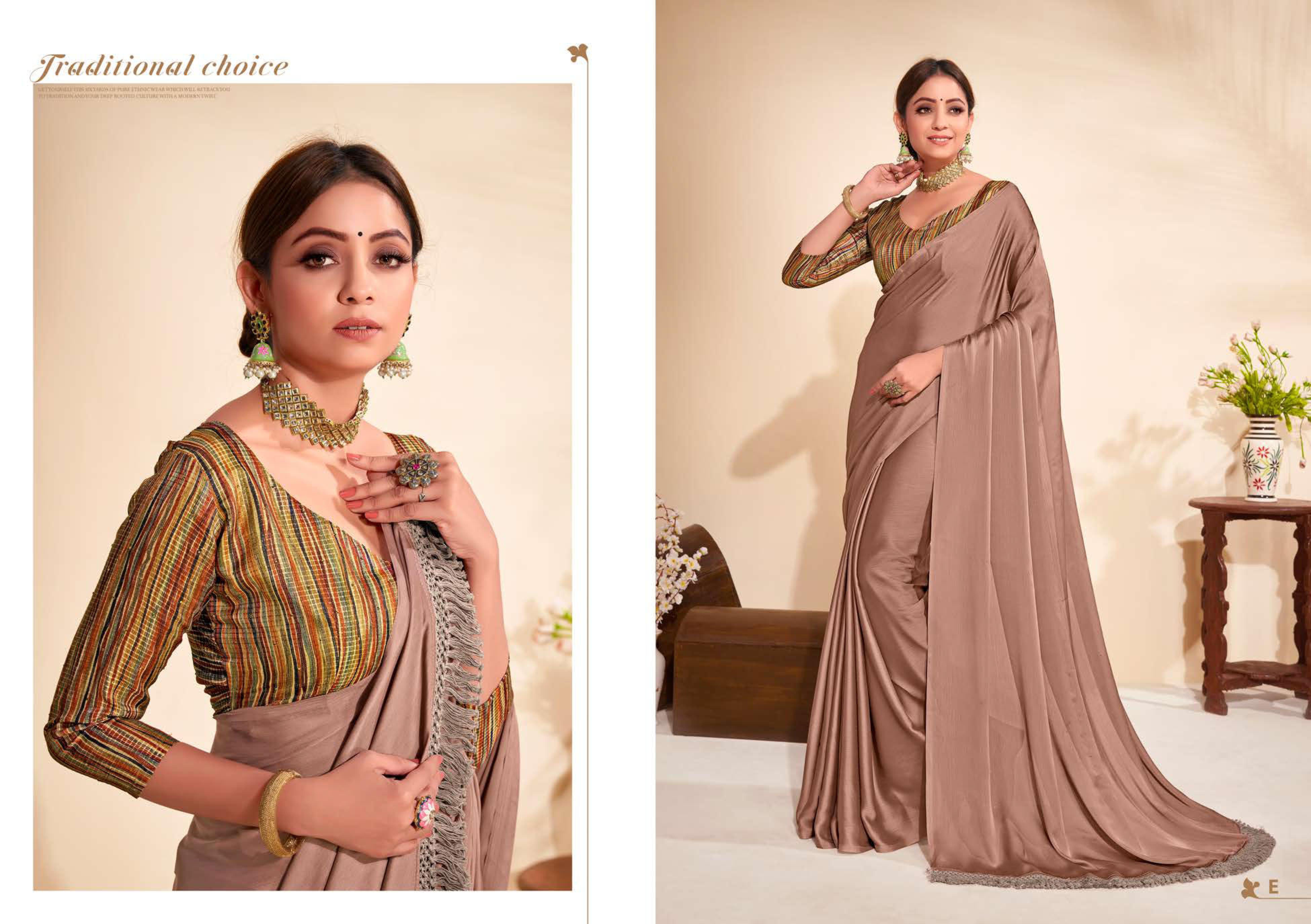 Shravya Kanchan Designer Satin Party Wear Saree Catalog