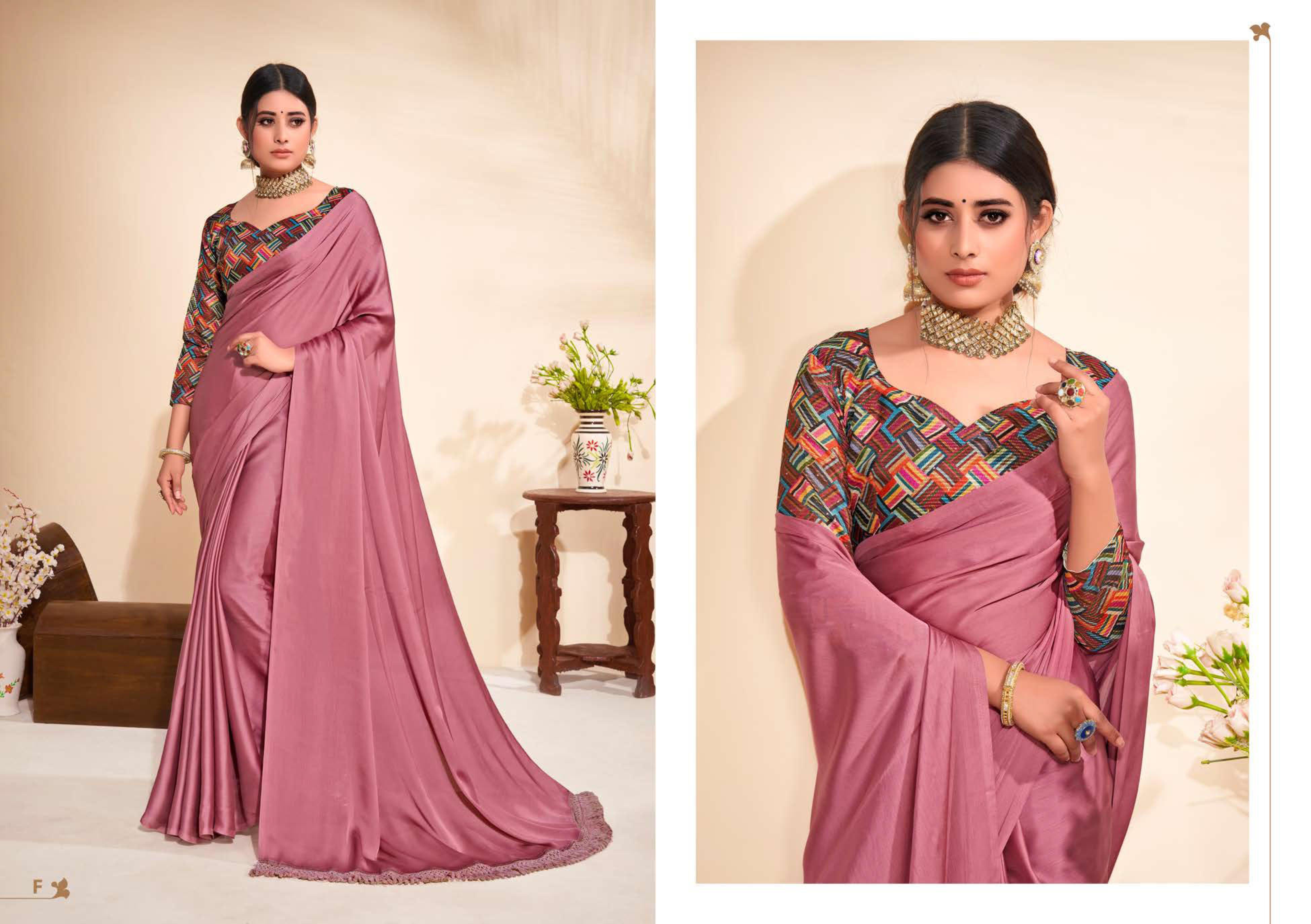 Shravya Kanchan Designer Satin Party Wear Saree Catalog