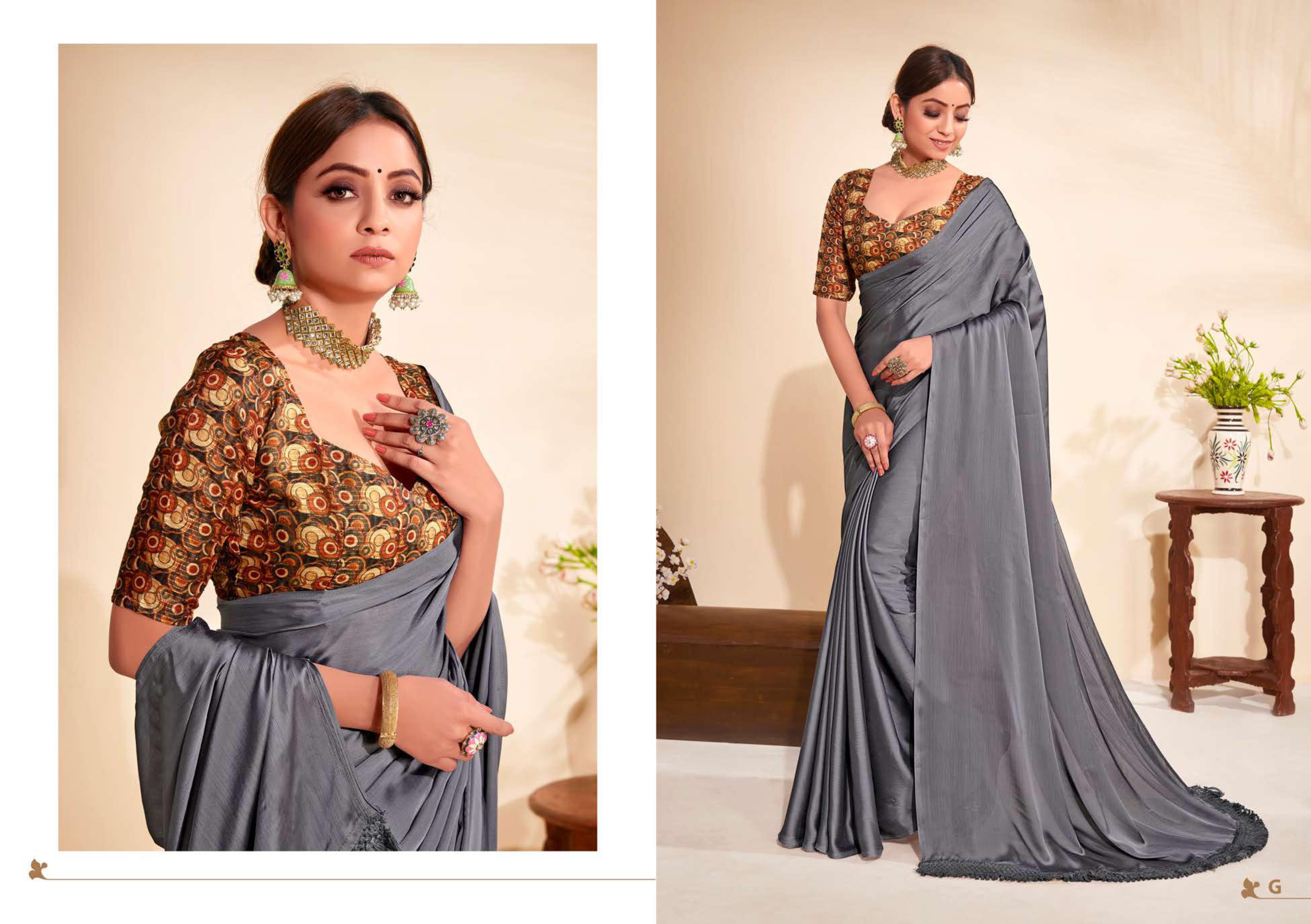 Shravya Kanchan Designer Satin Party Wear Saree Catalog