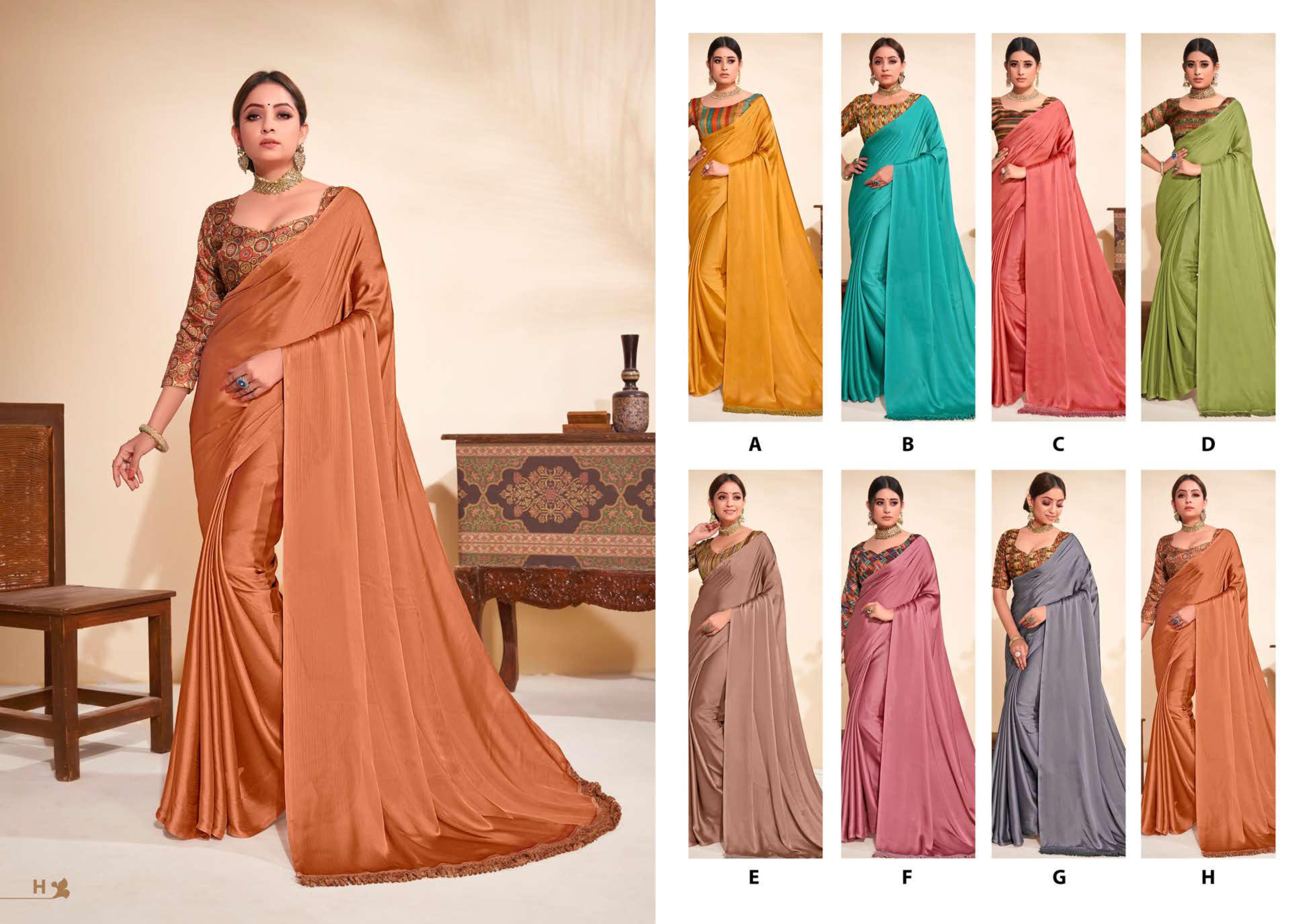 Shravya Kanchan Designer Satin Party Wear Saree Catalog