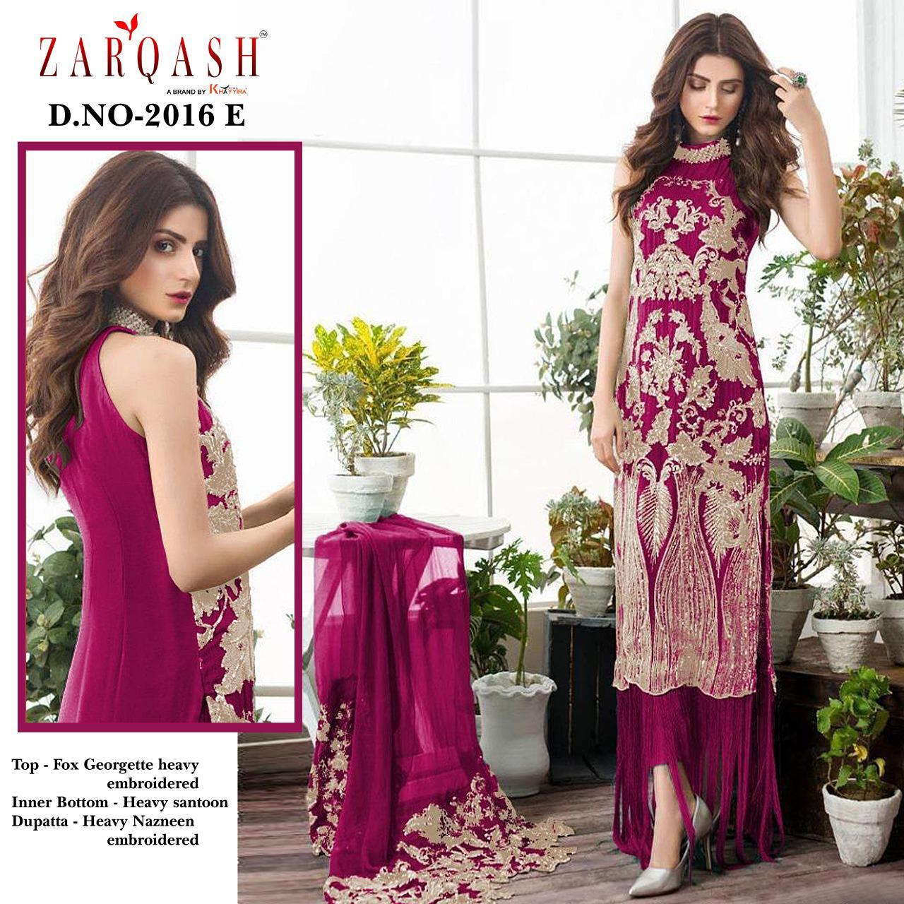 Zarqash Faiza Vol 2 Designer Georgette Embroidery Pakistani Salwar Suits  Catalog