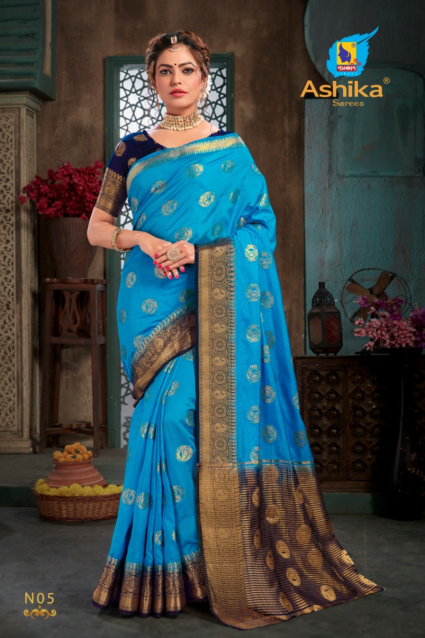 Ashika  Navratna  Tussar Silk Sarees Wholesale Collection