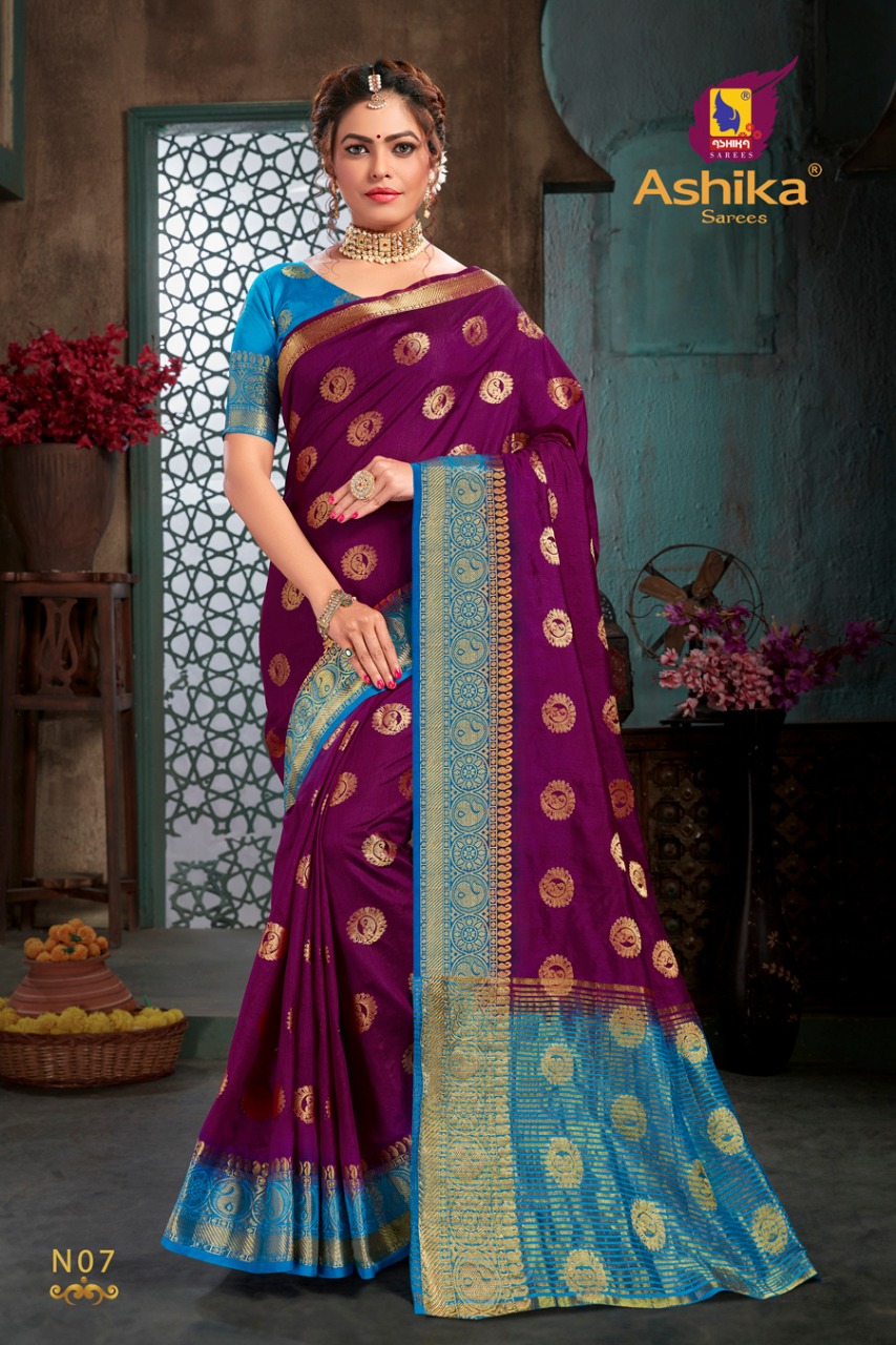 Ashika  Navratna  Tussar Silk Sarees Wholesale Collection