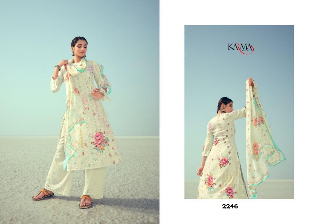 Karma Zebaish Vol 3 Ethnic Wear Fancy Dress Material Catalog