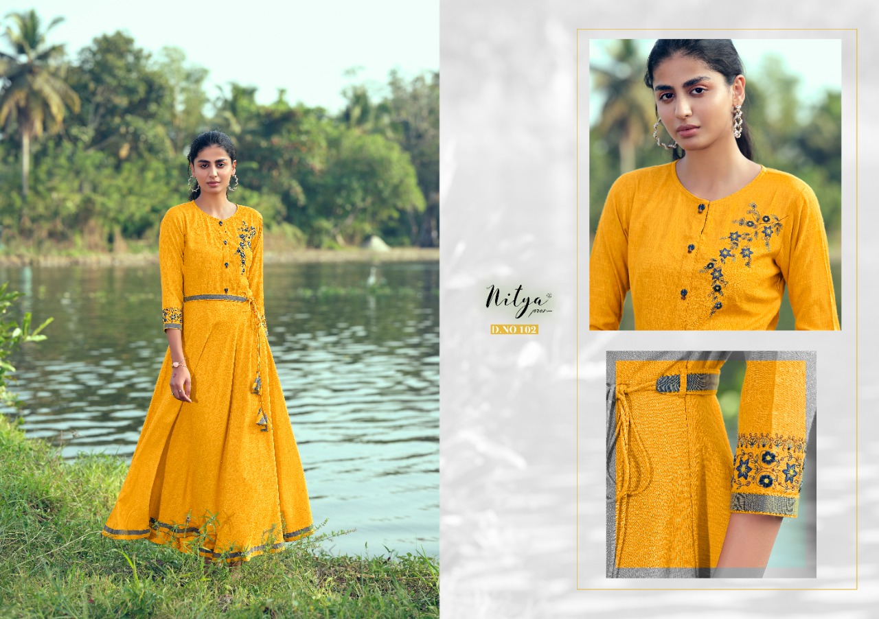 Lt Nitya Flora Anarkali Long Gown Kurti Catalog