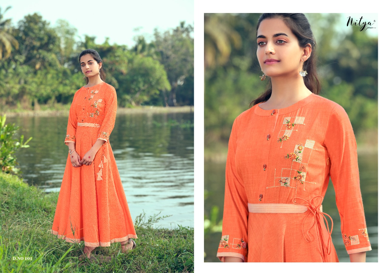 Lt Nitya Flora Anarkali Long Gown Kurti Catalog