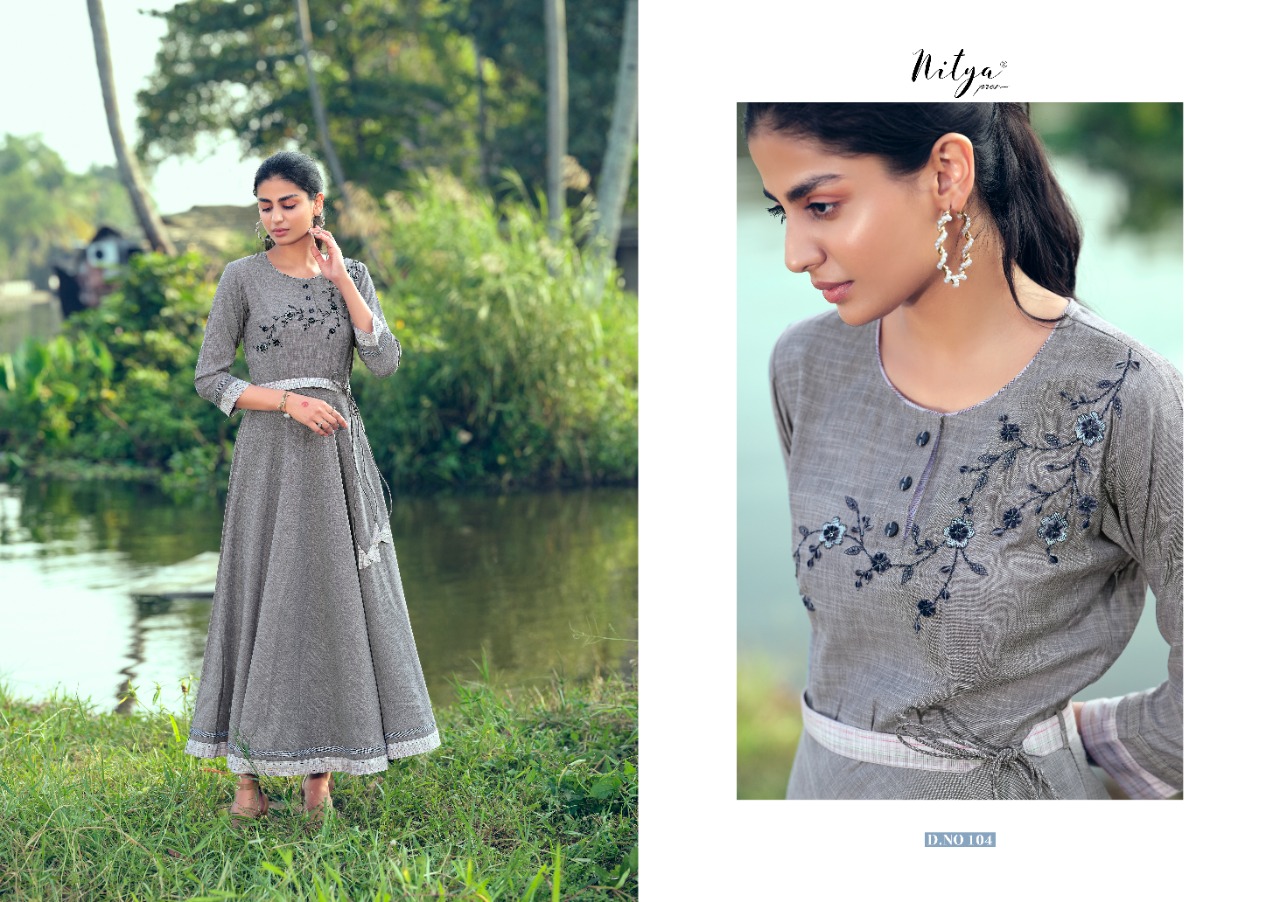 Lt Nitya Flora Anarkali Long Gown Kurti Catalog