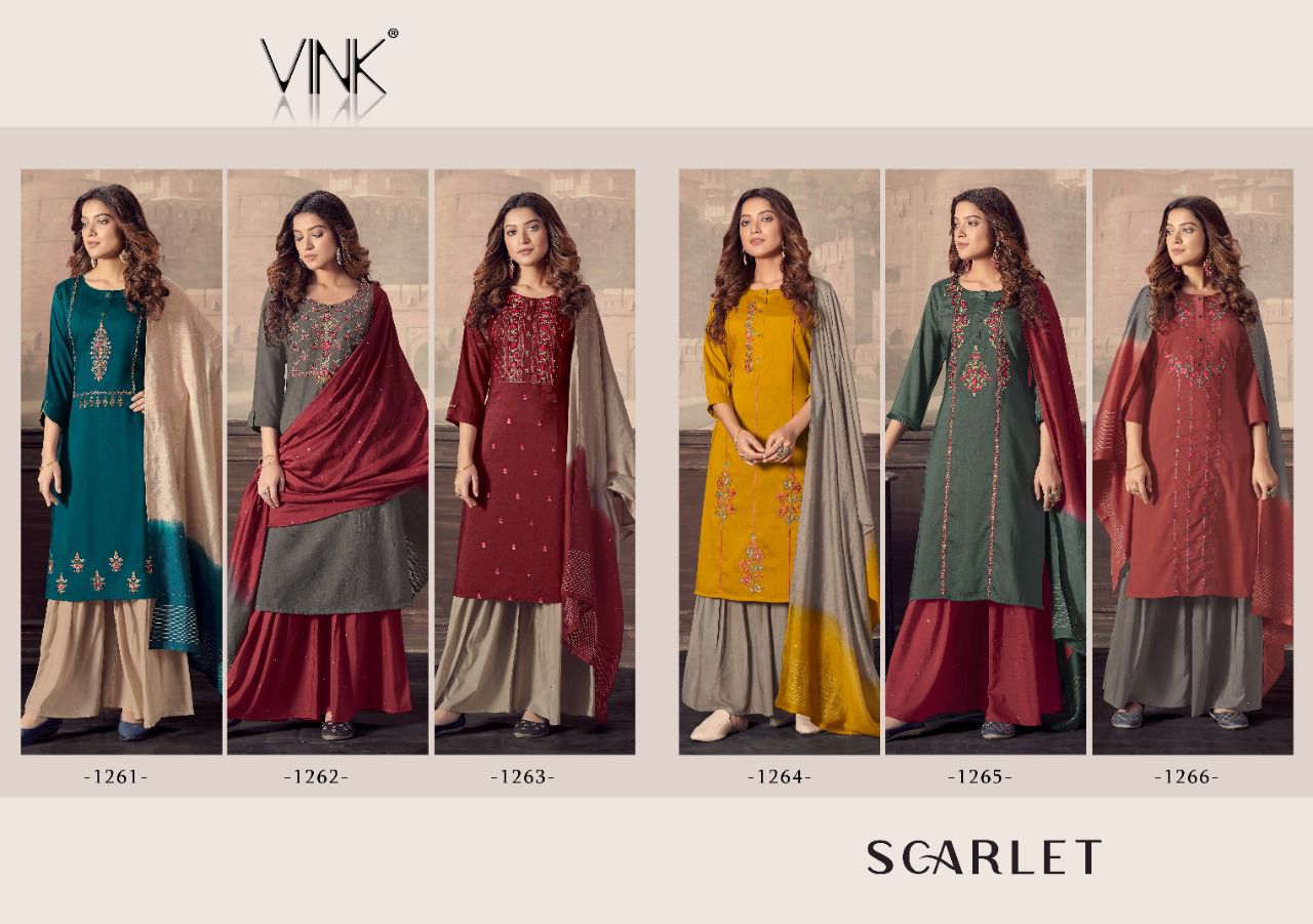 Vink Scarlet Kurti With Sharara And Dupatta Catalog