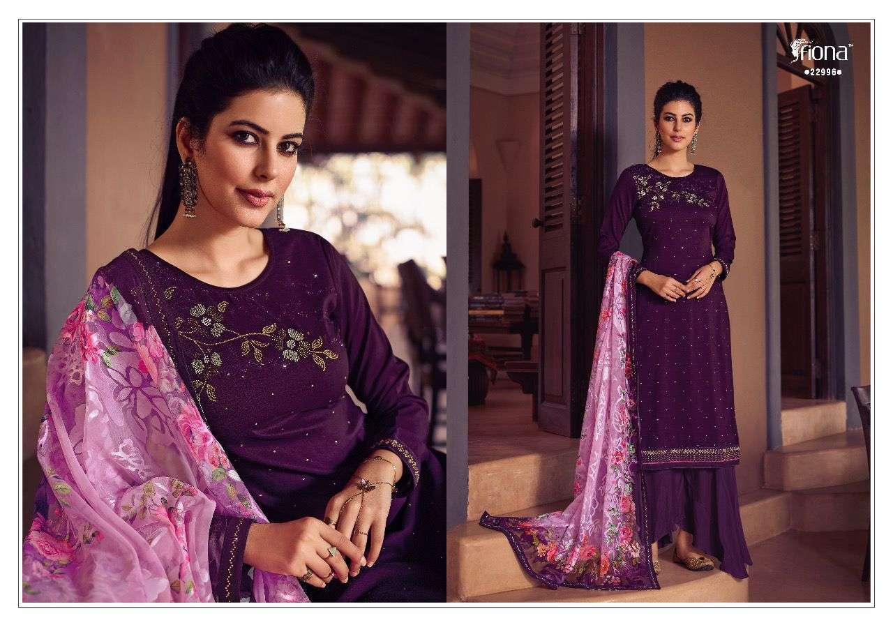 Fiona Harmony Soft Silk With Embroidery Work Salwar Suits Catalog