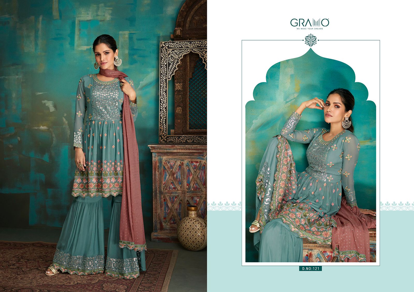 Gramo Navabi  Vol 1 Georgette Wear Designer Salwar Kameez Catalog