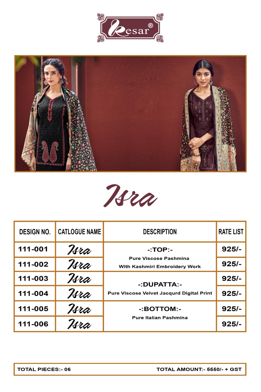 Kesar Isra Pure Viscos Pashmina Dress Material Catalog