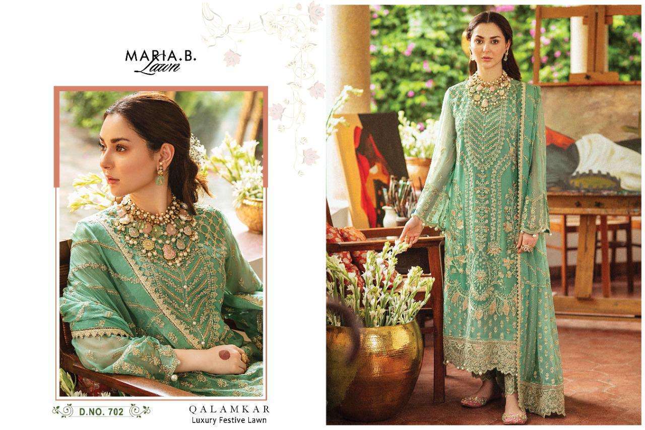 Maria B Lawn Qalamkar Luxury Festive Collection Faux Georgette Work Pakistani Suits Catalog