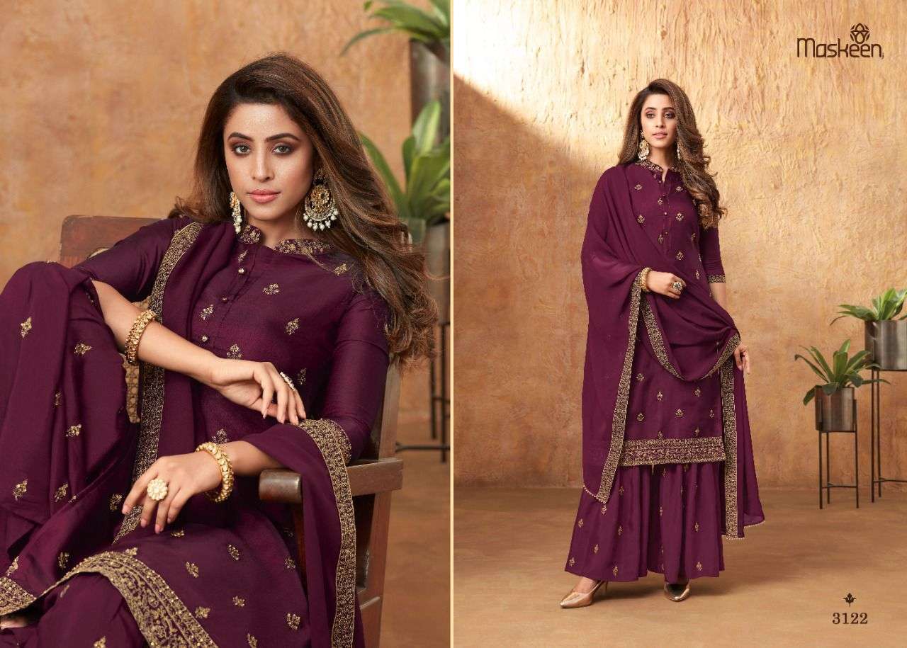 Maskeen Aamira Sik With Embroidery Work Readymade Salwar Suits Catalog