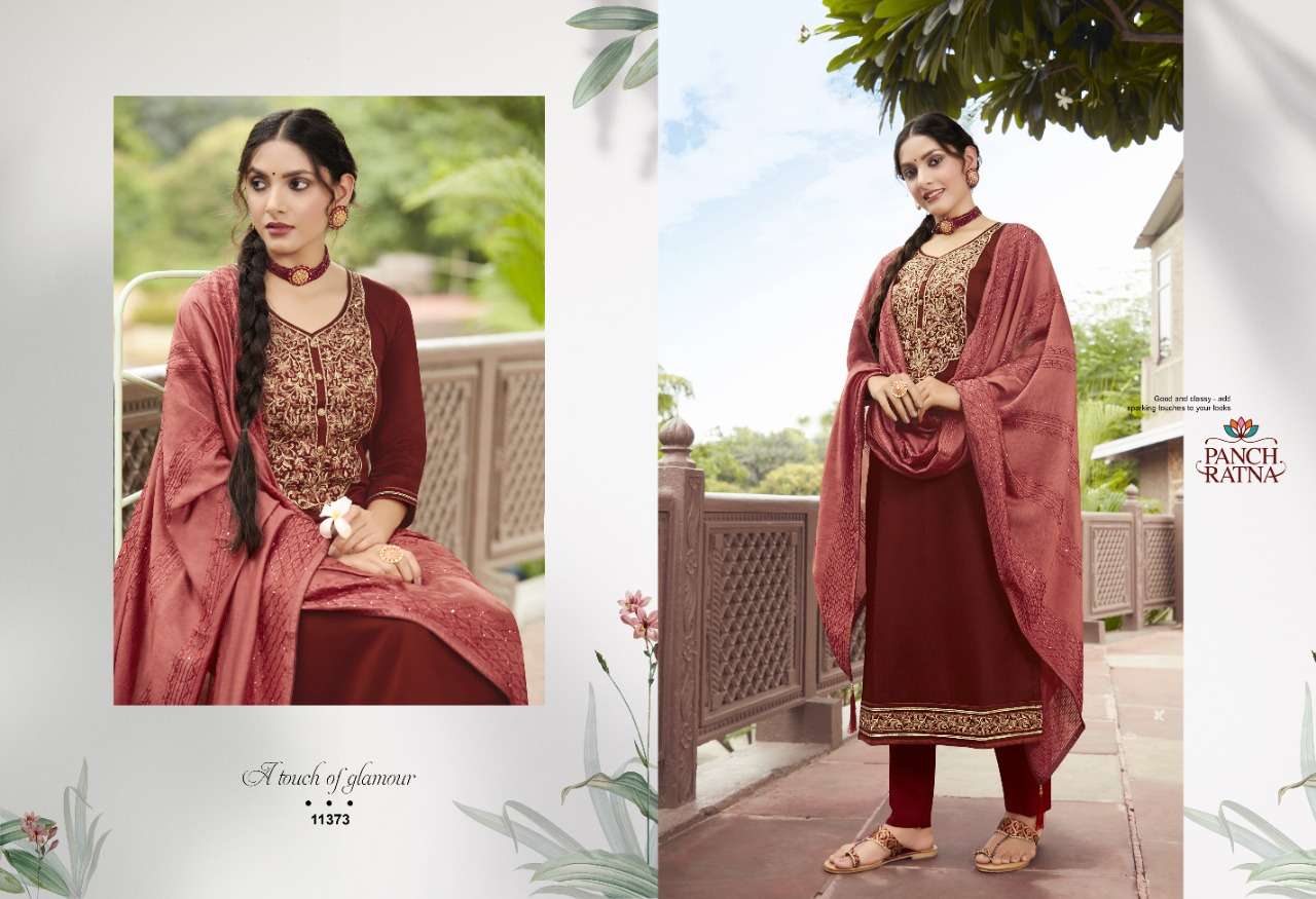 Panch Ratna Royal Jam Silk With Work Dress Material Catalog