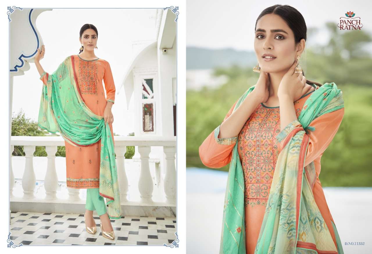 Panch Ratna Ruaab Cotton Satin Work Dress Material Collection