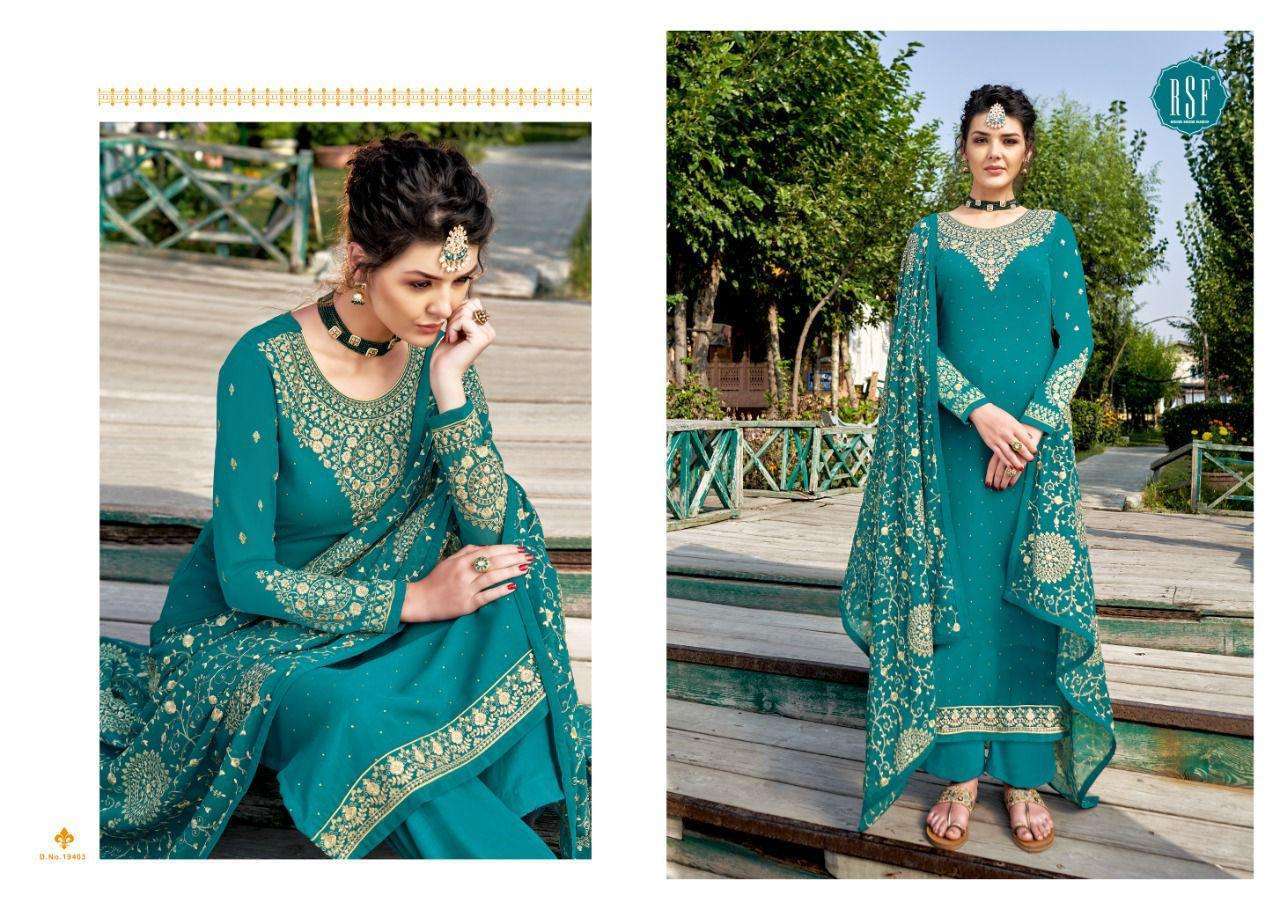 Rsf Zariya Faux Georgette With Embroidery Work Salwar Suits Catalog