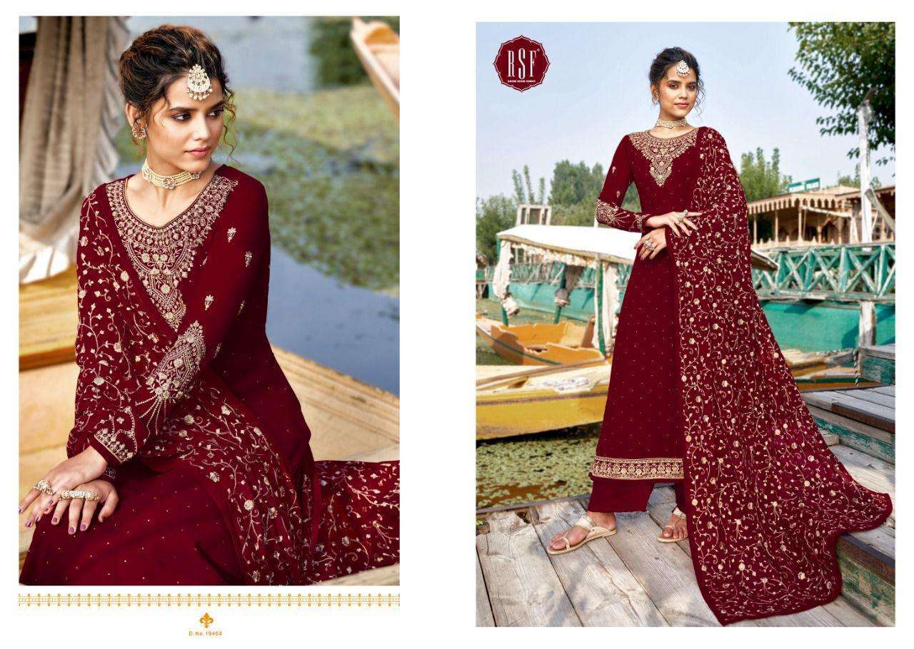 Rsf Zariya Faux Georgette With Embroidery Work Salwar Suits Catalog