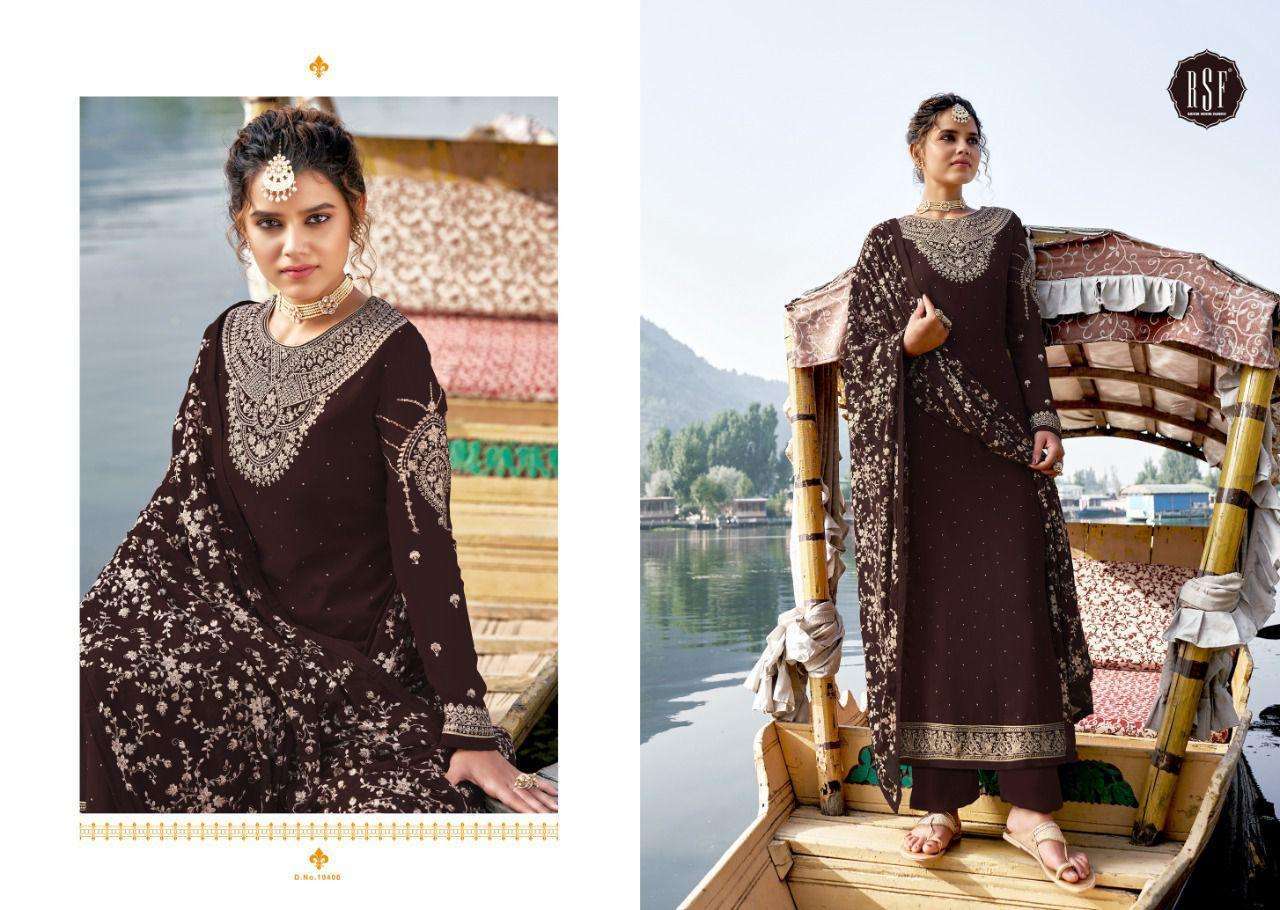 Rsf Zariya Faux Georgette With Embroidery Work Salwar Suits Catalog