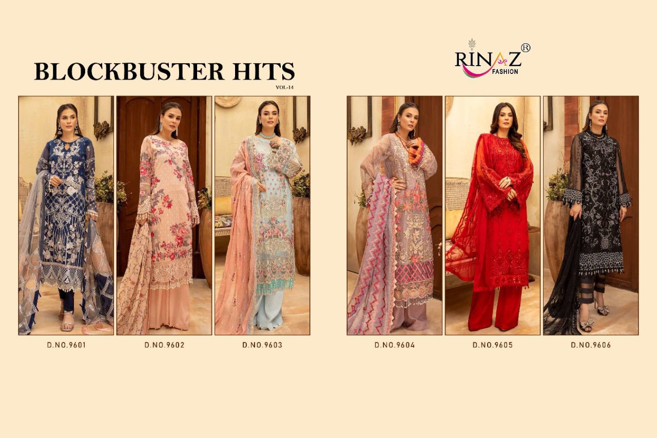 Rinaz Block Buster Hits Vol 14 Georgette Wear Pakistani Salwar Kameez Catalog